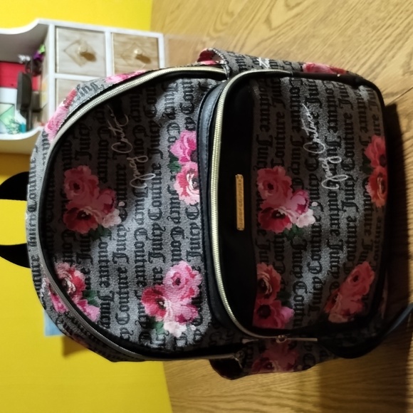 Juicy Couture Petal Stat Black Wordplay Medium Backpack - Picture 1 of 8